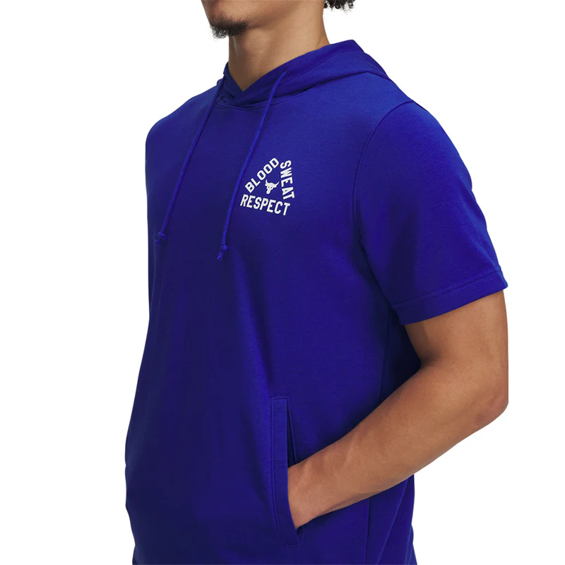 Under Armour Men Project Rock Short Sleeve Terry Hoodie | 1389938-400 - Image 2