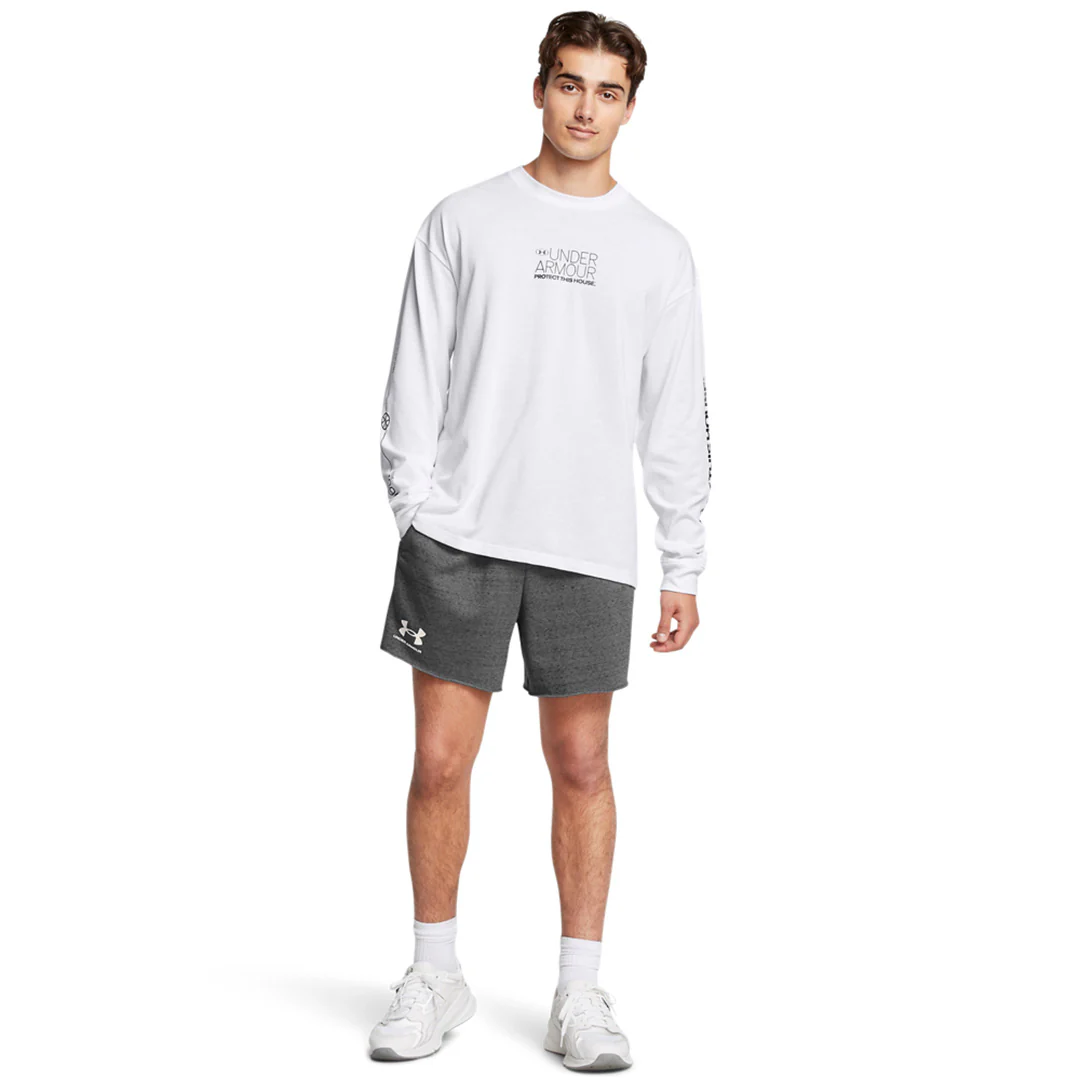 Under Armour Men Rival Terry 6" Shorts | 1382427-025 - Image 5
