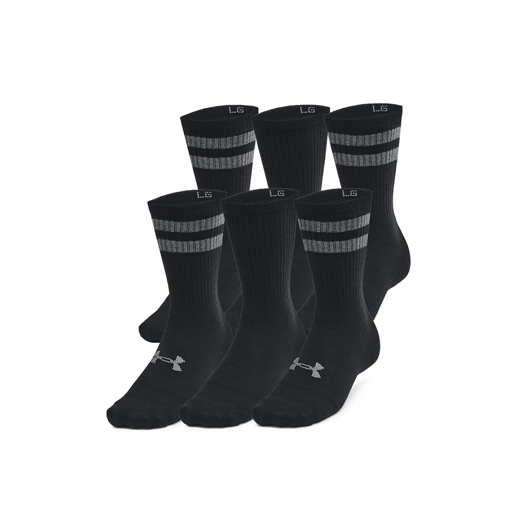 Under Armour Unisex Essential 6 Pair Crew Socks | 1387058-001 - Image 3