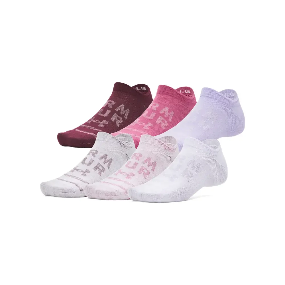 Under Armour Unisex Essential 6 Pairs No-Show Socks | 1382611-103 - Image 3