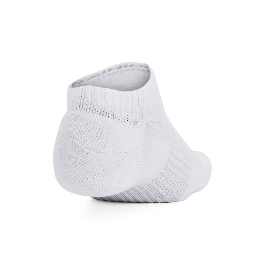 Under Armour Unisex Training Cotton 3-Pack No Show Socks | 1386313-100 - Image 2