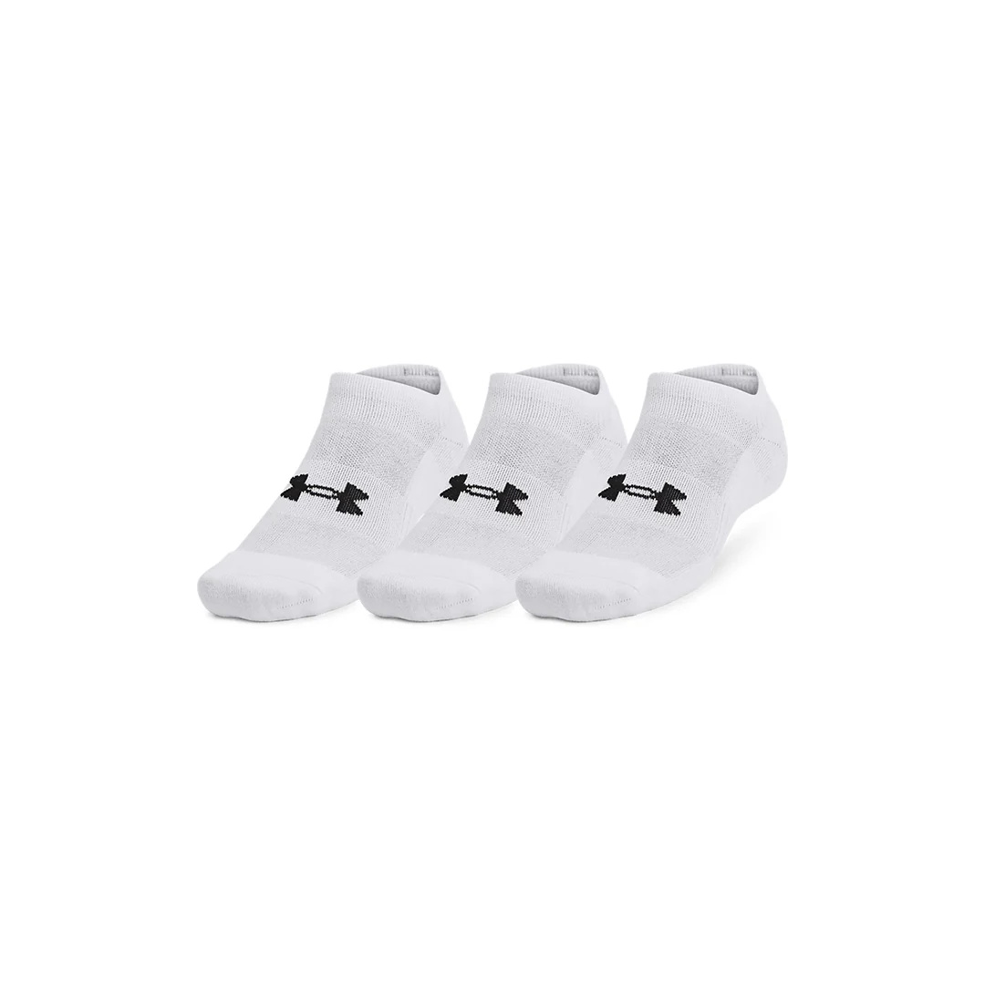 Under Armour Unisex Training Cotton 3-Pack No Show Socks | 1386313-100 - Image 3
