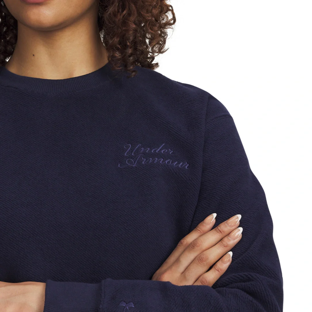 Under Armour Women Icon Terry Varsity Crew | 6003680-410 - Image 3