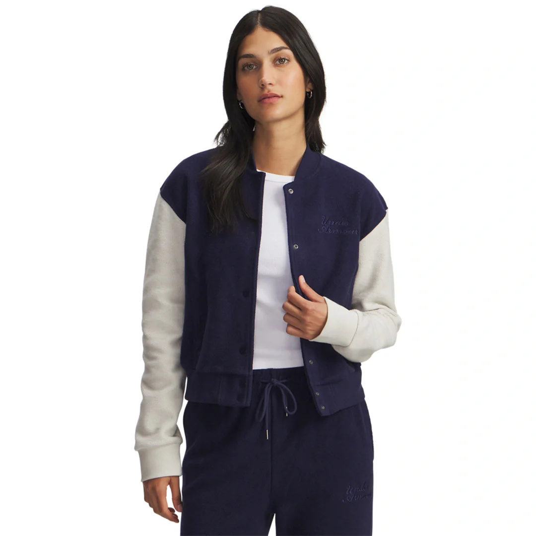 Under Armour Women Icon Terry Varsity Jacket | 6007032-410