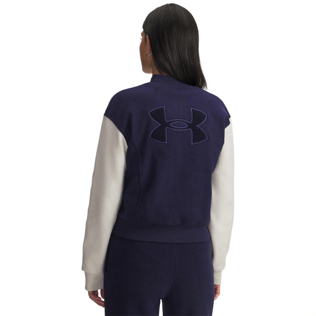 Under Armour Women Icon Terry Varsity Jacket | 6007032-410 - Image 2