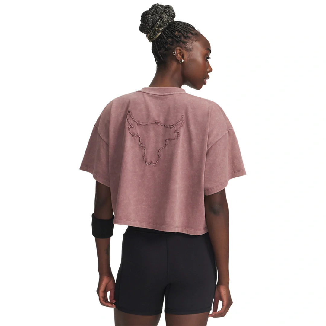 Under Armour Women Project Rock Statement Graphic Short Sleeve | 6007507-651 - Image 2