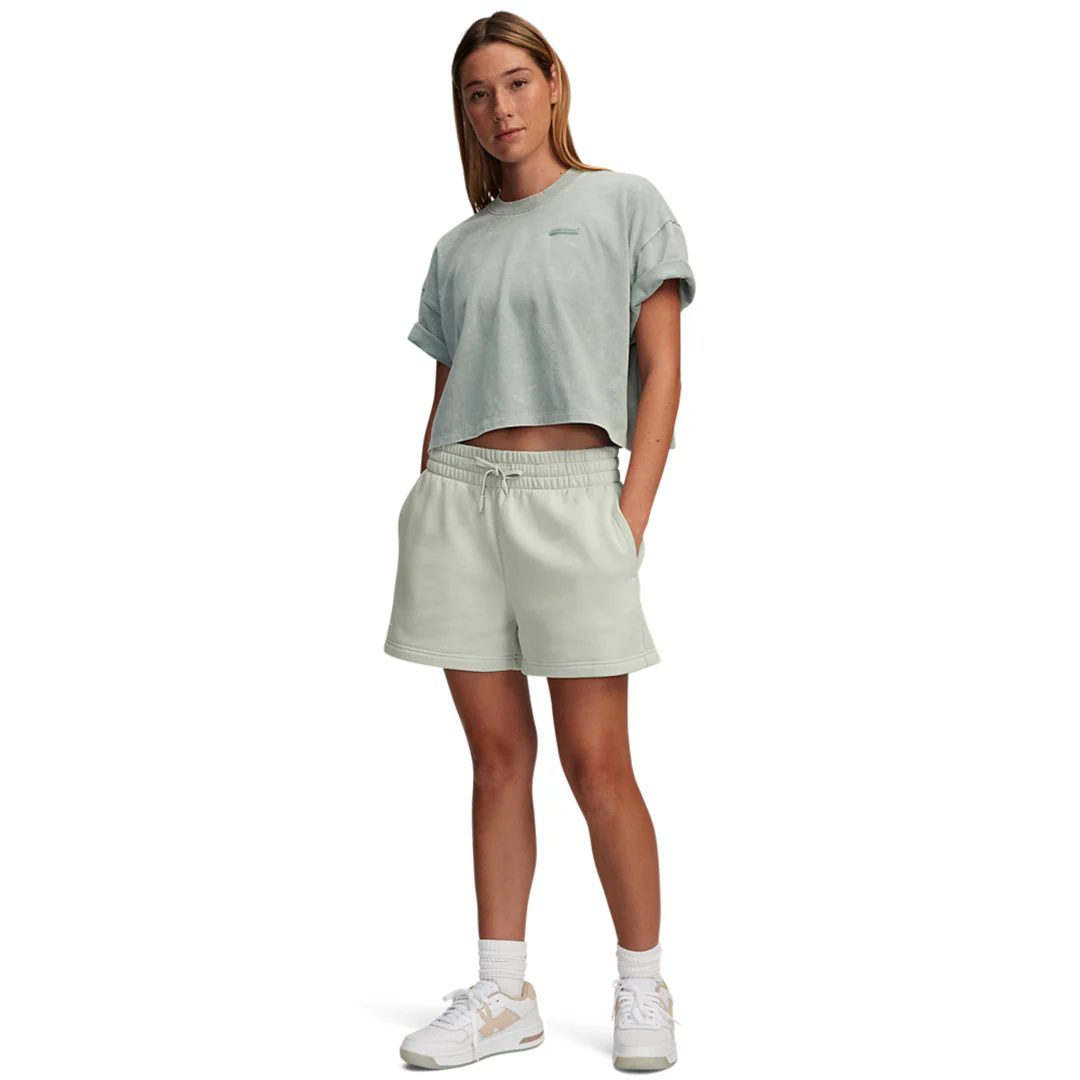 Under Armour Women Rival Fleece Shorts | 1382723-377 - Image 3