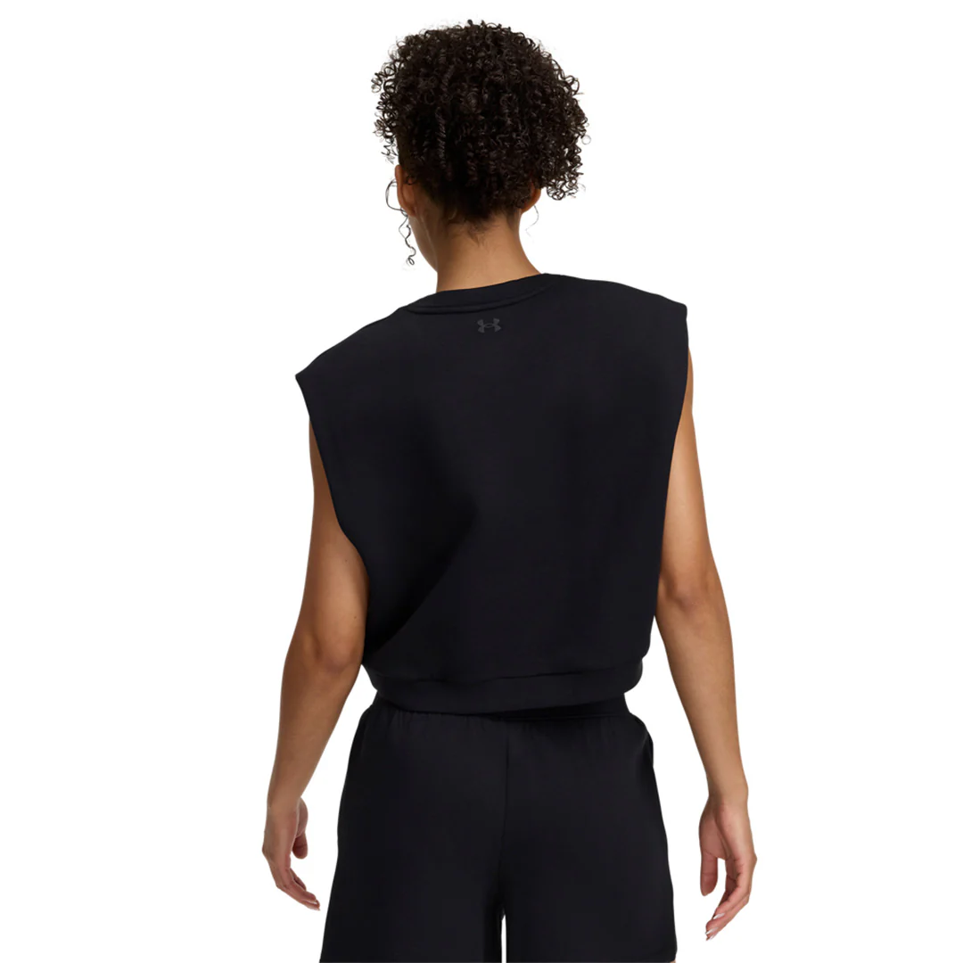 Under Armour Women Unstoppable Fleece Short Sleeve Top | 1389684-001 - Image 2